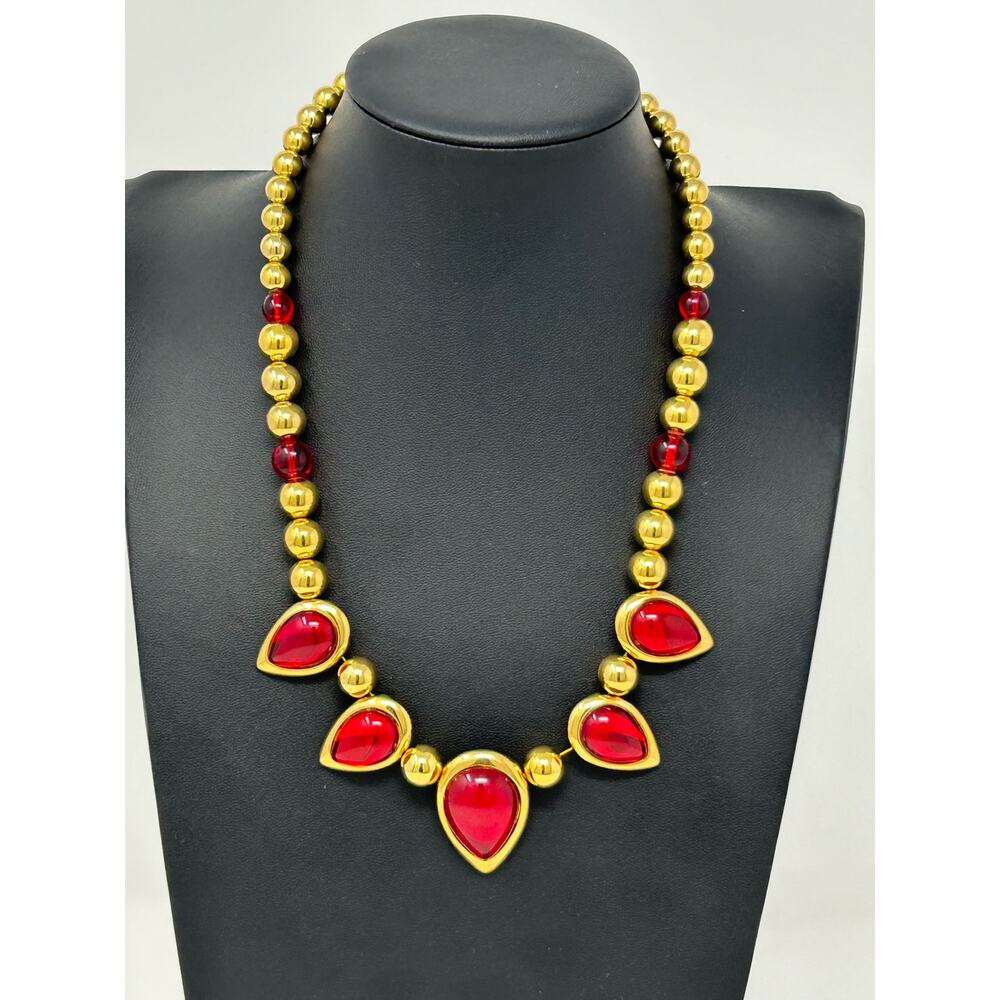 Vintage Napier Red Ruby Lucite Jewels of India Moghul